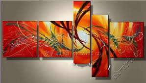 Handmade Oil Painting On Canvas Abstract Art Sale Sunrise Red Painting Christmas Home Decor Wall Art 5pcs Set Wholesale Oil Painting Red Paintinghandmade Oil Painting Aliexpress Customize your abstract print with hundreds of different frames and mats, if.