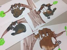 It S Rainforest Week At The Daycare I Work For Art Is Hard For The Infant Groups So We Do A Lot Of Handprint Preschool Art Rainforest Crafts Preschool Crafts