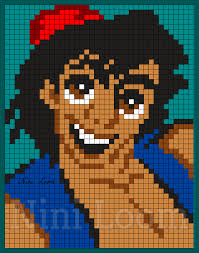 Aladdin Pixel Quilting Pixel Art Disney Cross Stitch Patterns