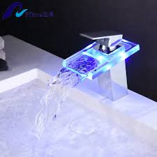 Waterfall bathroom faucet series with a refined style will brighten up any residential or hospitality setting. Deck Mounted Bathroom Sink Glass Waterfall Faucet With Led Lights Buy Bathroom Sink Glass Faucet Glass Waterfall Faucet Faucet With Led Lights Product On Alibaba Com