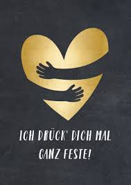 Grusskarte Umarmung Mit Herz In Goldlook In 2020 Grusskarte Umarmung Susse Umarmung
