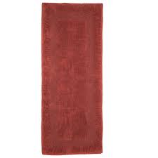 Lavish Home Brick 2 Ft X 5 Ft Cotton Reversible Extra Long Bath Rug Runner 67 0019 Bri The Home Depot