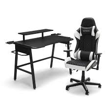 Respawn Gaming Chair Rsp 100 And Gaming Desk Rsp 1010 Bundle Esports Gaming Battlestation White Gray Walmart Com Gaming Desk Gaming Chair Battlestation