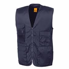 Gilet Safari Multipoches Sans Manches R045x Bleu Reporter Gilet Sans Manche Veste Legere Veste