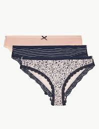 2020 popular 1 trends in women's clothing, underwear & sleepwears, sports & entertainment, novelty & special use with brazilian panties underwear set and 1. 3 Pack Cotton Rich Brazilian Knickers M S Collection M S