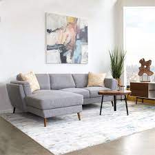 99 5% coupon applied at checkout save 5% with coupon Pemberly Row Mid Century Modern Sadie Gray Sectional Sofa Left Chaise Pr 4753 1987374