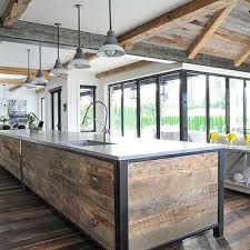 Modern reclaimed wood kitchen island. Reclaimed Wood Kitchen Island Design Ideas
