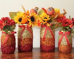 Thanksgiving Table Decorations Fall Decor Fall Glitter Mason Jar Centerpieces A Mason Jar Centerpieces Thanksgiving Table Decorations Fall Decor Dollar Tree