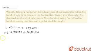 The trick is to break the number up into blocks of three. Write The Following Numbers In The Indian System Of Numeration Six Million Five Hundred Youtube