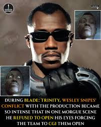 Behind the scenes of Blade: Trinity, tension between Wesley Snipes and the  production team grew steadily throughout filming. Snipes, known for his  intense commitment to the character, clashed with creative decisions and