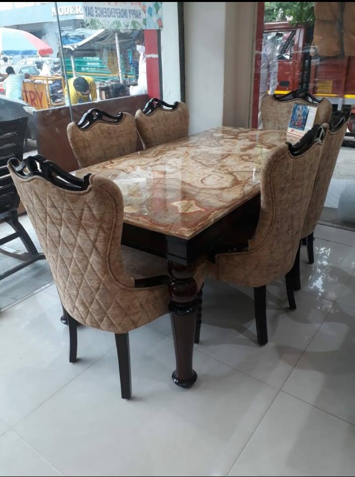 Glass Top Marble Finish Dining Table product image