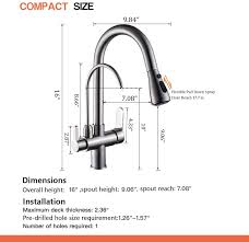 It also comes with a deck plate that ensures fast and simple installation. Buy Wanfan Kitchen Sink Faucet With Pull Down Sprayer 2 Handle 3 In 1 Water Filter Purifier Faucets Brushed Nickel 0195sn Online In Poland B07mnjpqhf