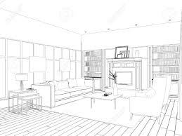 Step by step drawing tutorial on how to draw a coffee table a coffee table is something that is found at almost everyone's place for easy, coffee snacks and eating around in the living room. Sketch Of The Living Room With Sofa Frames And Coffee Table Stock Photo Picture And Royalty Free Image Image 36369720