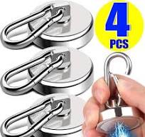 4/1pcs Strong Neodymium Magnetic Hooks 360°rotating Carabiner Magnet Ring  Keycha