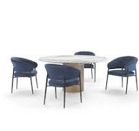 Marble Cylindrical Base Dining Table | Marelli Arthur