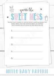 Gender Reveal Guess The Sweet Mess Gender Reveal Games Gender Reveal Party Games Gender Reveal