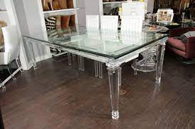 Shop allmodern for modern and contemporary lucite dining table to match your style and budget. Glass Top Dining Table With Banded Lucite Legs For Sale At 1stdibs