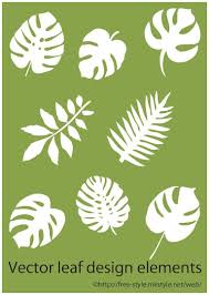 Molde de flamenco, hojas de palma grandes y pequeñas hojas de palma, hojas tropicales, moldes de flores luau. ãƒ¢ãƒ³ã‚¹ãƒ†ãƒ©ãªã©å—å›½ç³»ãƒªãƒ¼ãƒ•ã®ã‚¤ãƒ©ã‚¹ãƒˆç´ æ Ai Paper Flowers Leaf Stencil Leaf Template