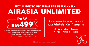 Maskapai air asia menyediakan tiket penerbangan hampir ke seluruh dunia terutama wilayah asia dan afrika. Airasia Unlimited Pass Loyaltylobby