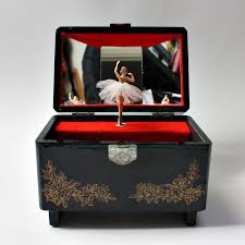 Vintage Black Lacquer Over Wood Japanese Jewelry Music Box Is Used Hand Painted In Good Condition Wi Antique Music Box Music Box Vintage Music Box Ballerina