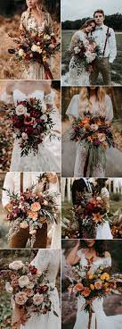 Gorgeous multicolor bridal bouquet of red, orange, hot pink, and yellow roses with green hydrangea and other flowers in blue, purple, and red violet. 20 Stunning Fall Wedding Flowers And Bouquets For 2021 Brides Emmalovesweddings