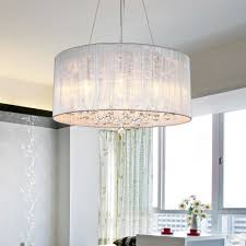 Modern Drum Pendant Lamp Light Chandelier Crystal X2f Fabric Ceiling Cylinder Home Am Ceiling Pendant Lights Crystal Pendant Lighting Drum Pendant Lighting