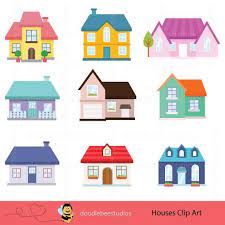 Houses Clipart Houses Clip Art Buildings Clipart Cottage Etsy House Clipart Clip Art House Cartoon