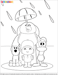 Pocoyo and an open umbrella coloring book * * * * the cute toddler pocoyo with an open umbrella coloring page. Pocoyo Coloring Coloring Home