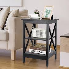 Paget storage end table it is an end table that has got one drawer and two shelves with baskets, for storing your favorite items. Nightstand End Table Sofa Side X Design Storage Organizer Display For Living Room Bedroom Home Furniture Walmart Com Walmart Com