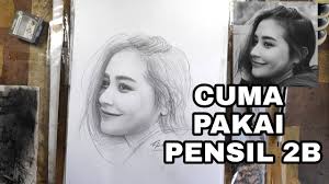 Gambar pensil keren di kertas. Cuma Pakai Pensil 2b Gambar Prilly Latuconsina Youtube