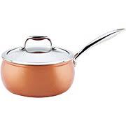 The base is impact bonded with a copper wedge for rapid. Kitchen Table By H E B Copper Non Stick Deep Saute Pan With Glass Lid Steamer Tray Shop Cookware At H E B