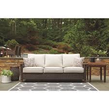 Check spelling or type a new query. Paradise Trail Outdoor Sofa With Cushion Handwoven Resin Wicker Frame Medium Brown Overstock 25737774
