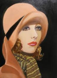 Greta G By Dian Bernardo Art Deco Paintings Art Deco Cards Face Art