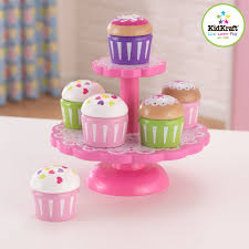 Amazon Com Kidkraft Wooden Cupcake Stand With Cupcakes Toys Games Cupcake Stand Cupcake Toy Sweet Bakery
