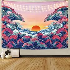 How long is 59 inches? Buy Alishomtll Great Wave Tapestry Large Ocean Wave Tapestries 3d Japanese Tapestry Sunset Tapestry Home Decorations For Room 51 X 59 Inches Online In Turkey B082qwjnmg