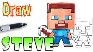 This coloring page features minecraft horse, a type of mob that spawns in groups with savanna ghast may look innocent, but do not let his cute appearance fool you. How To Draw Steve Minecraft Coloring Pages Youtube