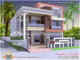 North Indian Style Flat Roof House With Floor Plan House Front Design Kerala House Design Indian Home Design