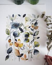 Fantastic Floral Illustration From Inga Buive Love The Colours Use The Code Plantdoodles Watercolour Inspiration Watercolor Art Watercolor Artists