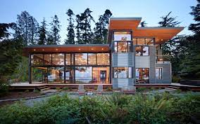 Waterfront northwest modern house design hood canal. Secluded Wooded Modern Home In Port Ludlow With Expansive Water Views Idesignarch Interior Design Architecture Interior Decorating Emagazine