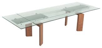 87 122 Monte Extendable Walnut Glass Dining Table Contemporary Dining Tables By Advanced Interior Designs Houzz