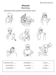 Illnesses Matching B W Worksheet Worksheets For Kids Kids Pages Health Quotes Motivation