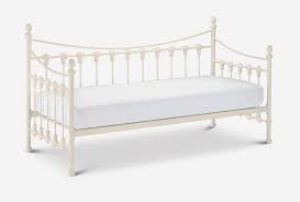 Versailles Stone White Metal Guest Day Bed 3ft Single Headboard is finished with openwork pattern.