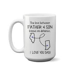 State To State Coffee Mug Father Son Gift Long Distance Dad Etsy Father Son Gifts Son Gift Long Distance Gifts