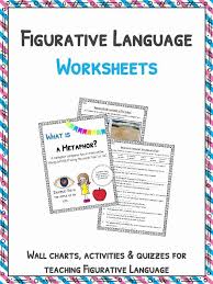Choose the correct type of figurative language for each sentence below. Figurative Language Worksheets Definition Examples