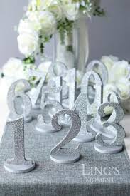 Wedding Table Silver Gold Glitter Glitter Table Numbers Wedding Wedding Numbers Gold Table Numbers Wedding