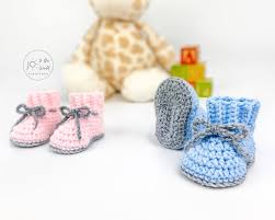 50% wool, 50% acryl 150m/100 gm and crochet hook 5 mm or 5,5 mm. Baby Booties Free Crochet Pattern Jo To The World Creations