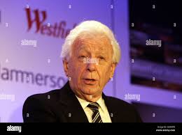 Chairman and Co-founder of the Westfield group Frank Lowy, speaking at  Fairfield Halls, Croydon, south London, where Mayor of London Boris Johnson  announed a £1 billion investment for a redevelopment plan in
