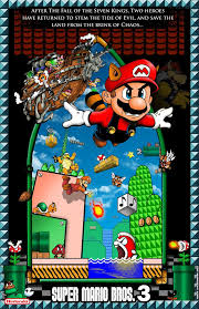 Mario Bros 3 Poster With Border By Whittingtonrhett Deviantart Com On Deviantart Super Mario Games Super Mario Art Mario Bros