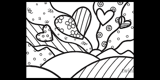 Coloring book pages free image inspirations from museums by color our collections. Colouring Page Inspired By Romero Britto Novo Dia Brazilian Art Ks1 Bw Rgb