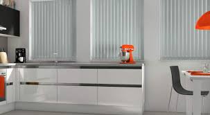 grey vertical blinds in modern kitchen